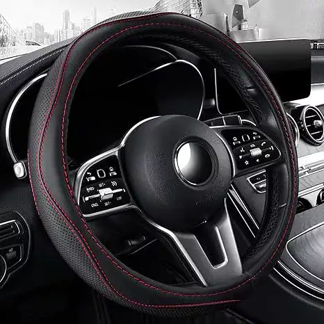 Microfiber Leather Car Steering Wheel Cover